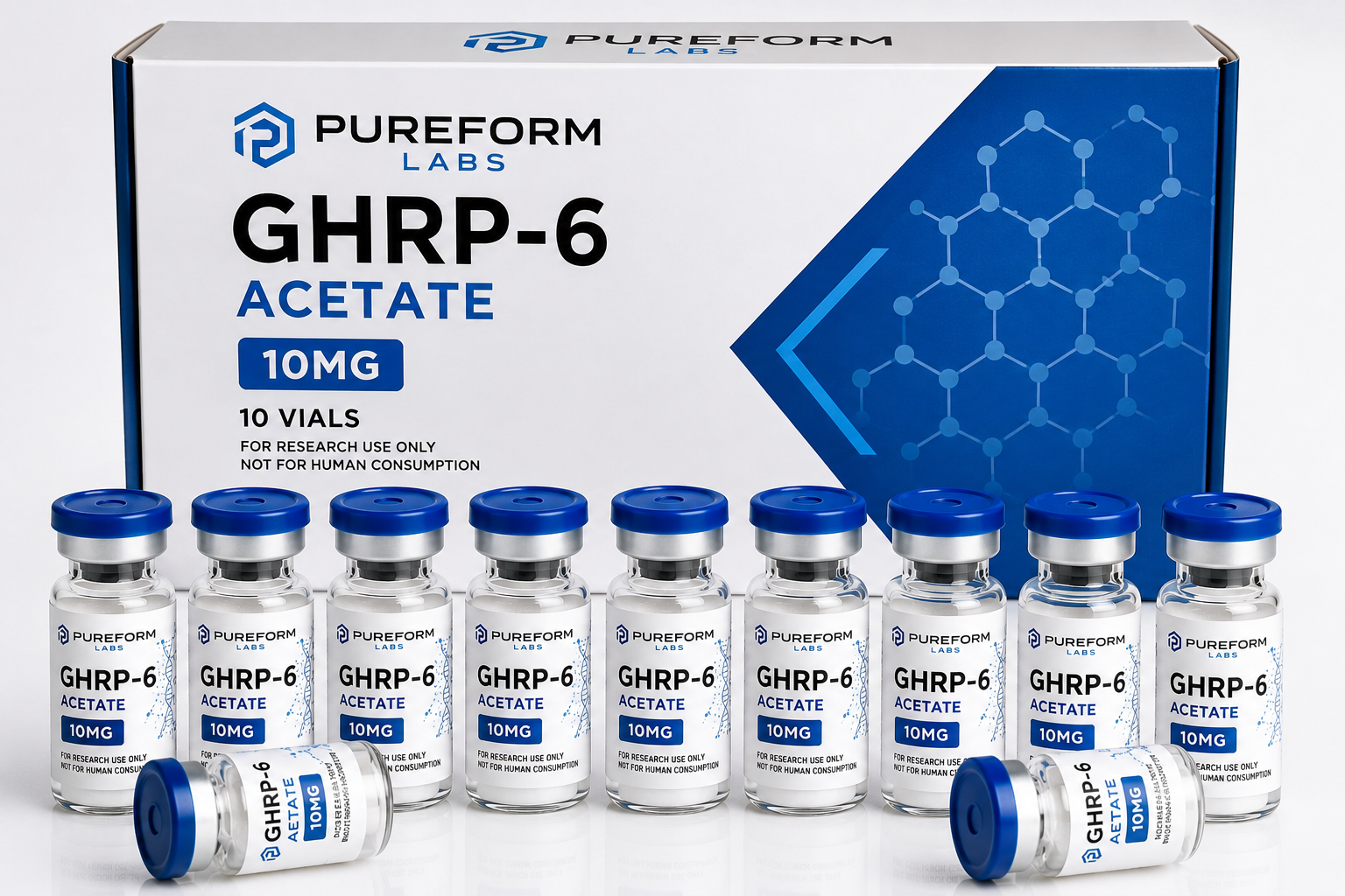 GHRP-6 Acetate 10mg 10 Vials