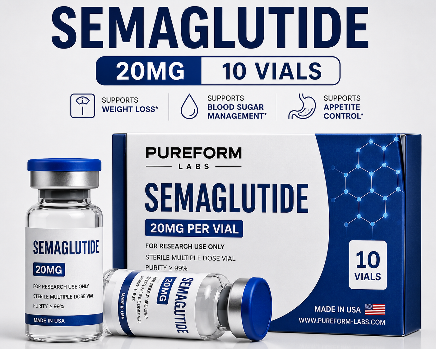Semaglutide 20mg x 10 Vials