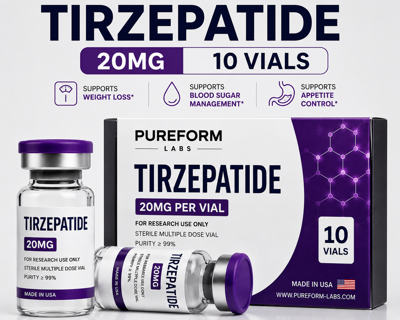 Tirzepatide 20mg x 10 Vials