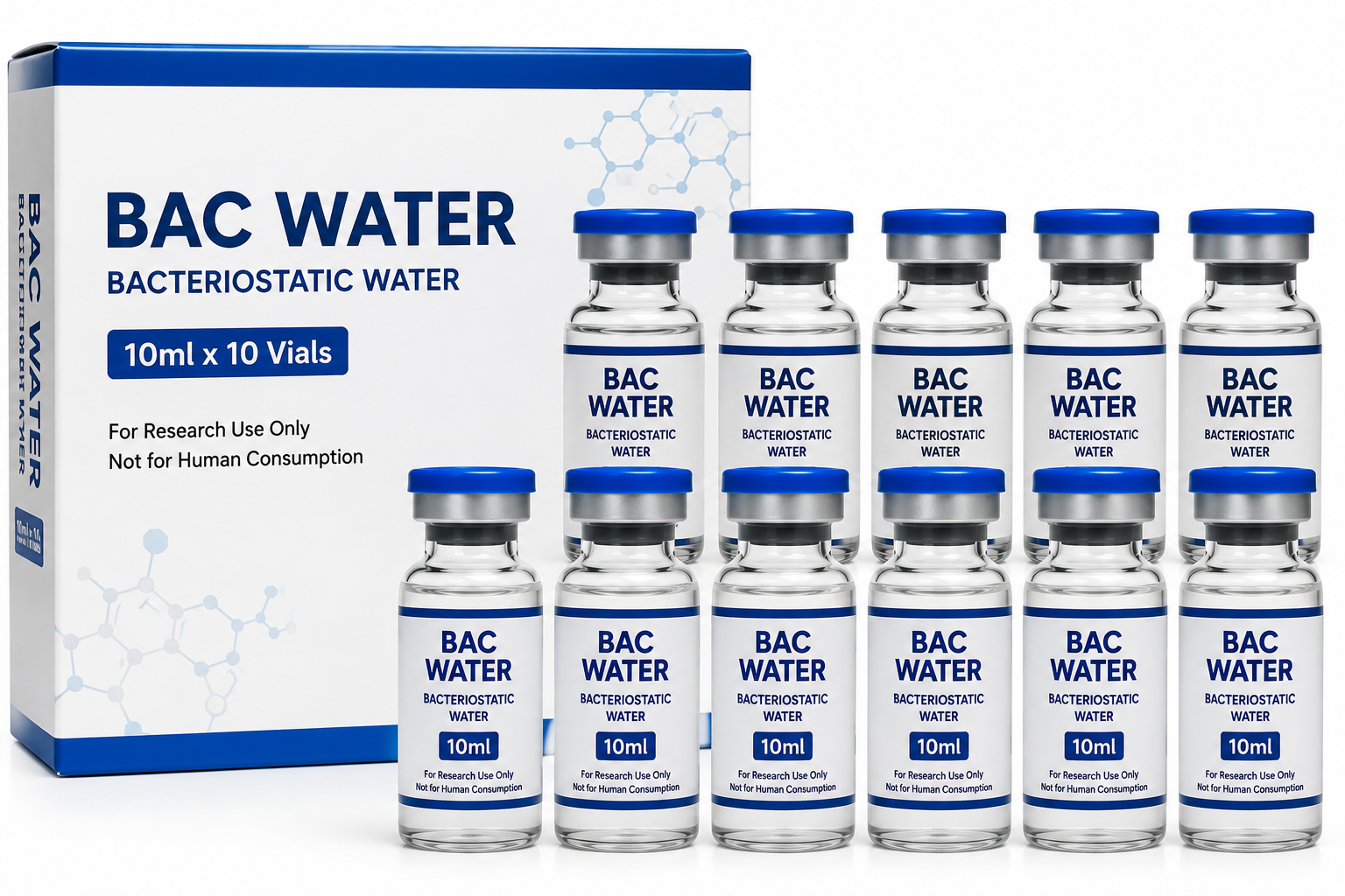 BAC Water 10ml – 10 Vials